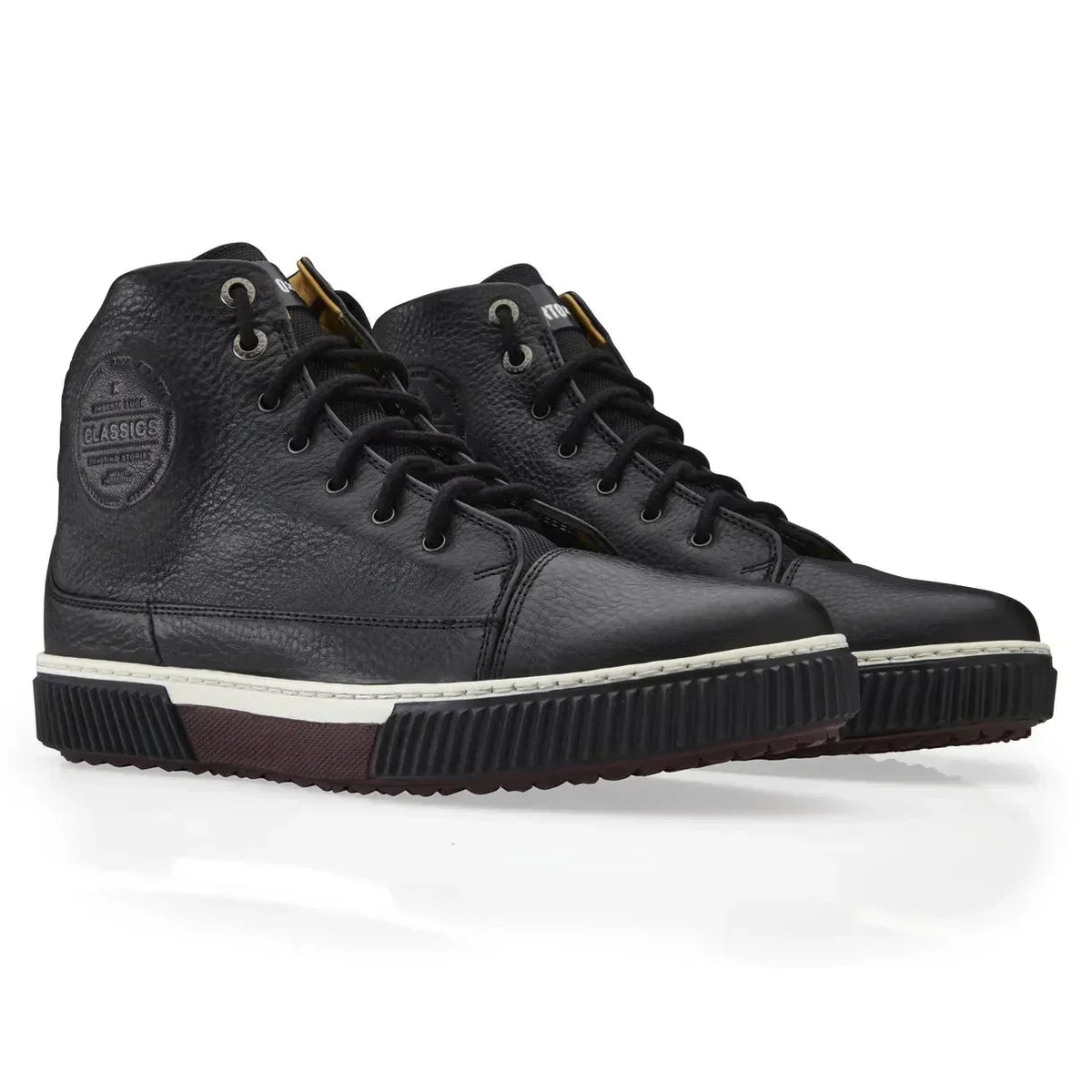 Bonhan Classics — tenis para moto de piel negra de Umberto Luce (línea Rider), vista principal
