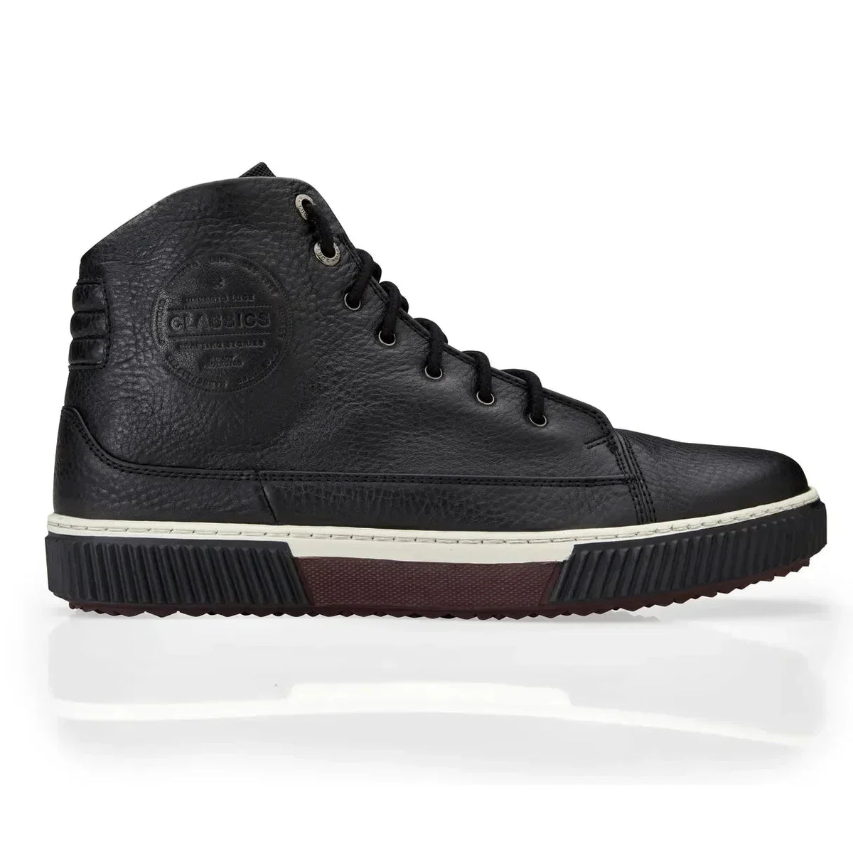 Bonhan Classics — tenis para moto de piel negra de Umberto Luce (línea Rider)