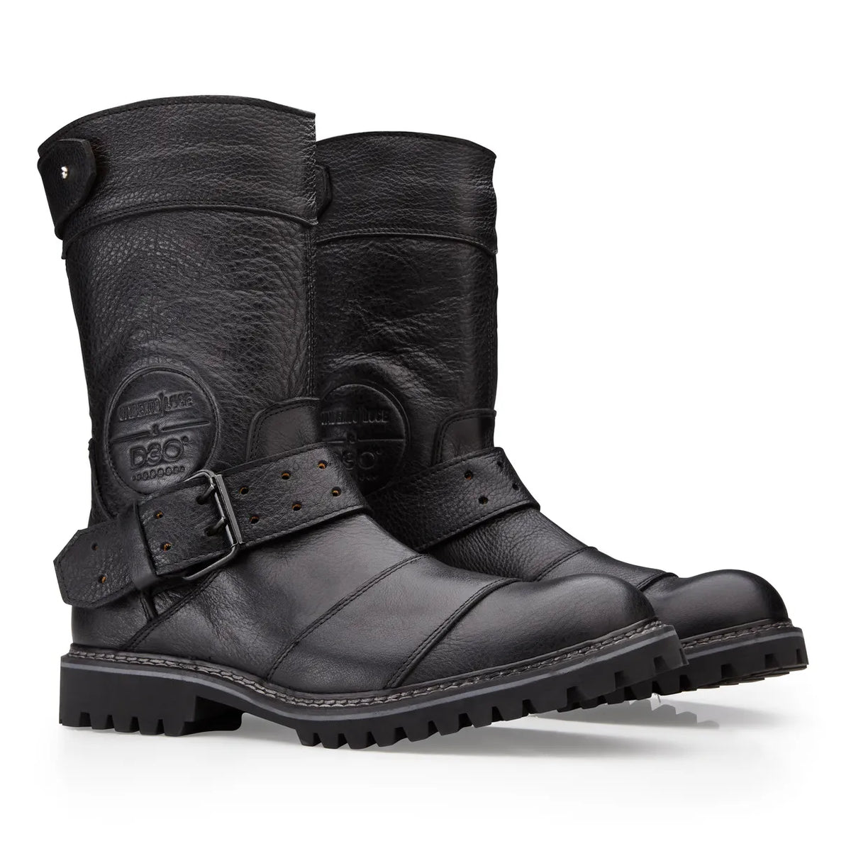 McGregor Black Leather Motorcycle Boots For Men UMBERTO LUCE mcgregor-black-leather-motorcycle-boots-for-men-umberto-luce