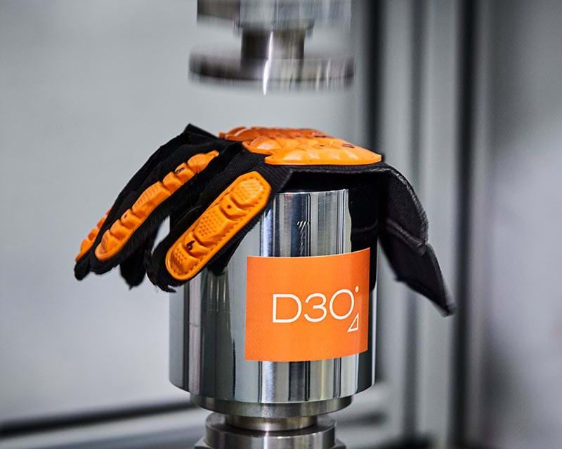 Prueba de impacto con tecnología D3O
