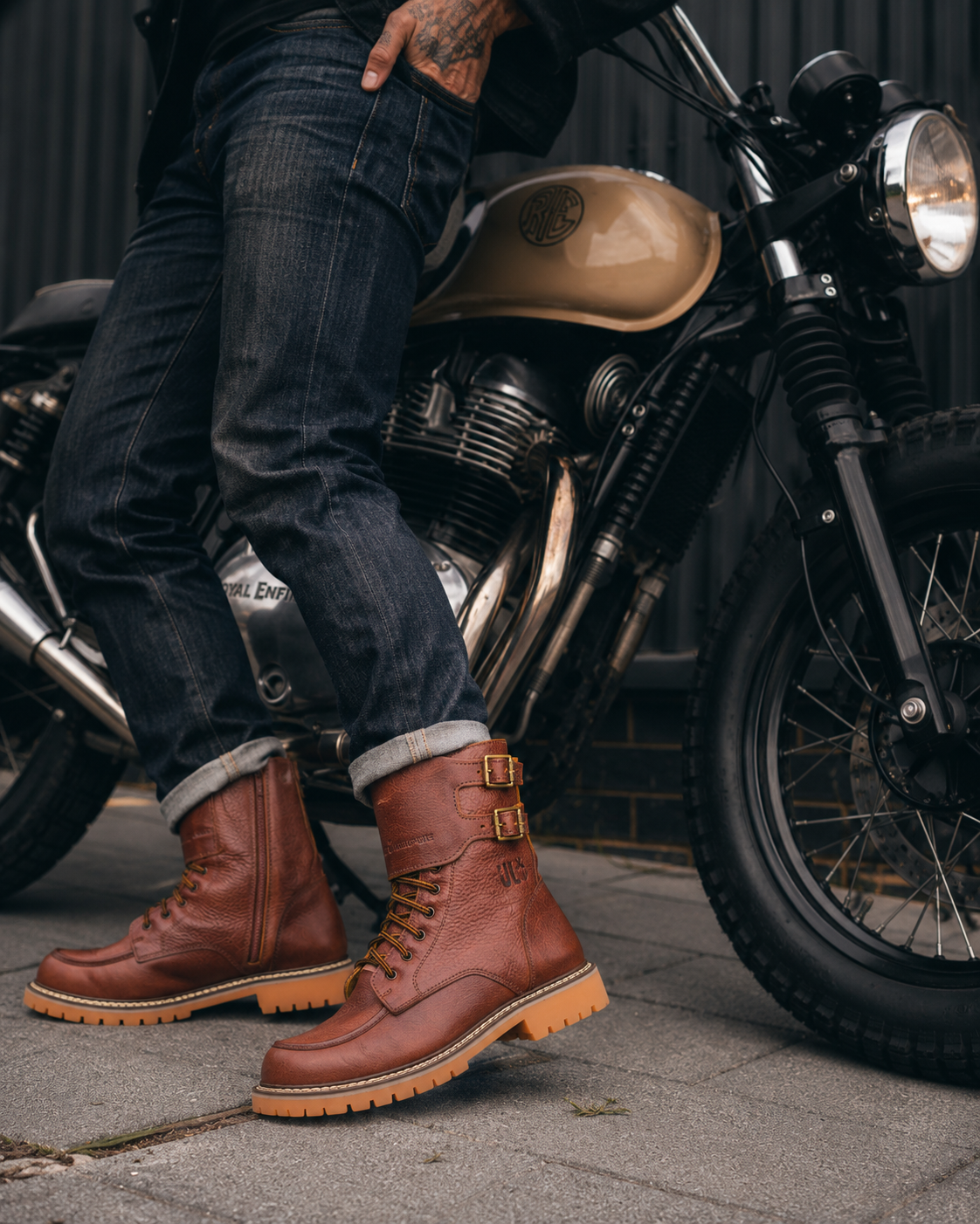 Dooney brown motorcycle boots