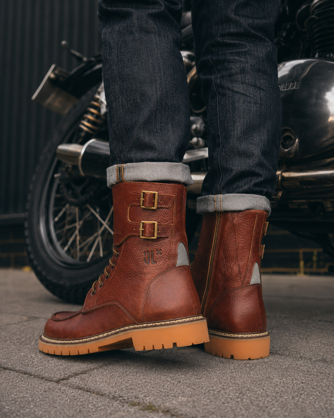 Dooney brown motorcycle boots