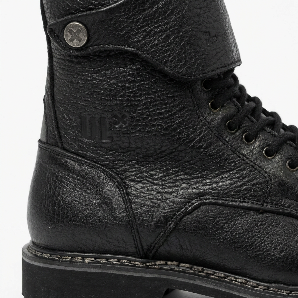 Rooney black motorcycle boots
