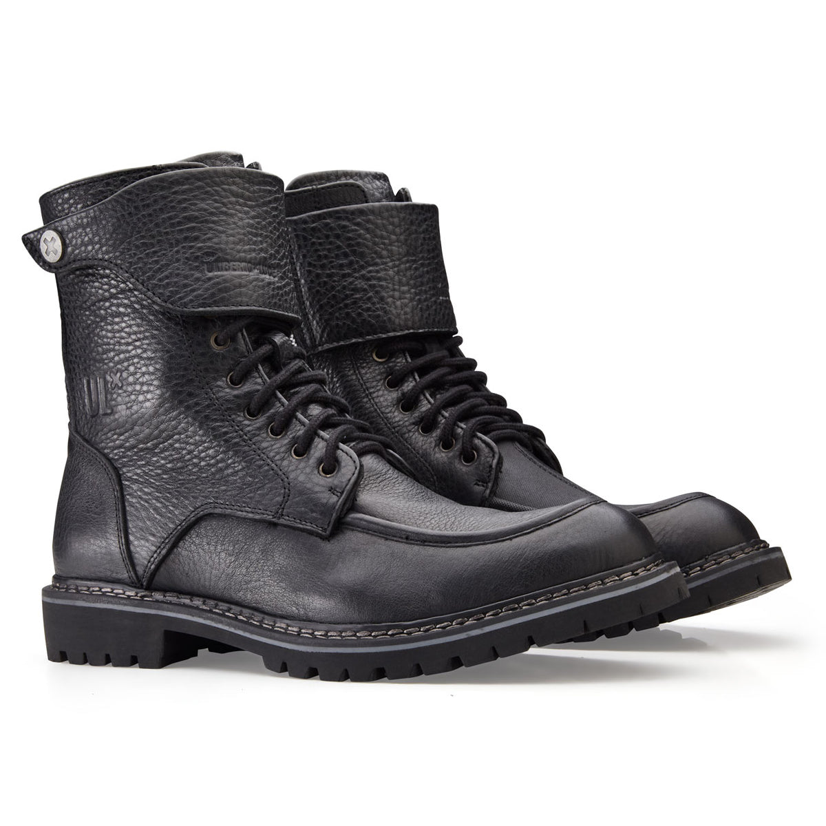 Rooney black motorcycle boots