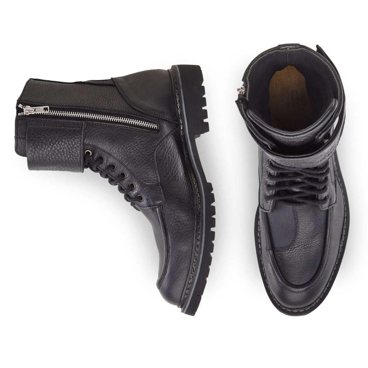Rooney black motorcycle boots